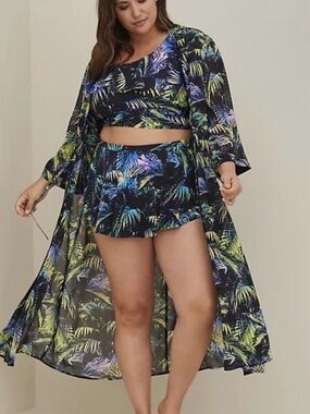 Torrid Maxi Chiffon Duster Beach Coverup size 3